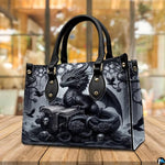 Personalized Dragon Leather Handbag, Fantasy Gothic Purse for Women, Mythical Shoulder Bag Gift for Dragon Lovers