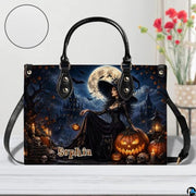 Personalized Bat Pumpkin Woman with a witch. Handbag