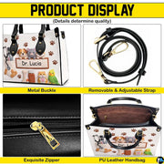 Bottom view of veterinary handbag showing flat rectangular base
