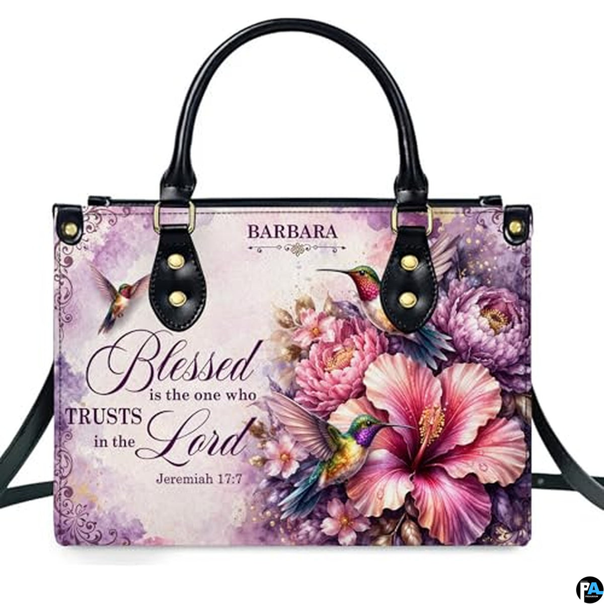 Personalized Christian Leather Handbag, Jesus Christian Tote Bag, Bible Purse, Religious Bags Gift for Mom, Women