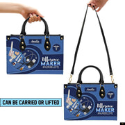 PREAUREUM "{split_values}" Personalized {collection_title} Leather Handbag