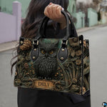 Personalized Black Owl Forest Scene Shoulder Bag, Gift for Her
