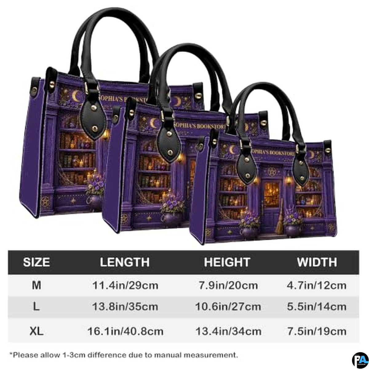 Personalized Book Lover Leather Handbag for Women, 3D Bookstore Library Tote Bag, Literary Gift for Readers, Bookworms