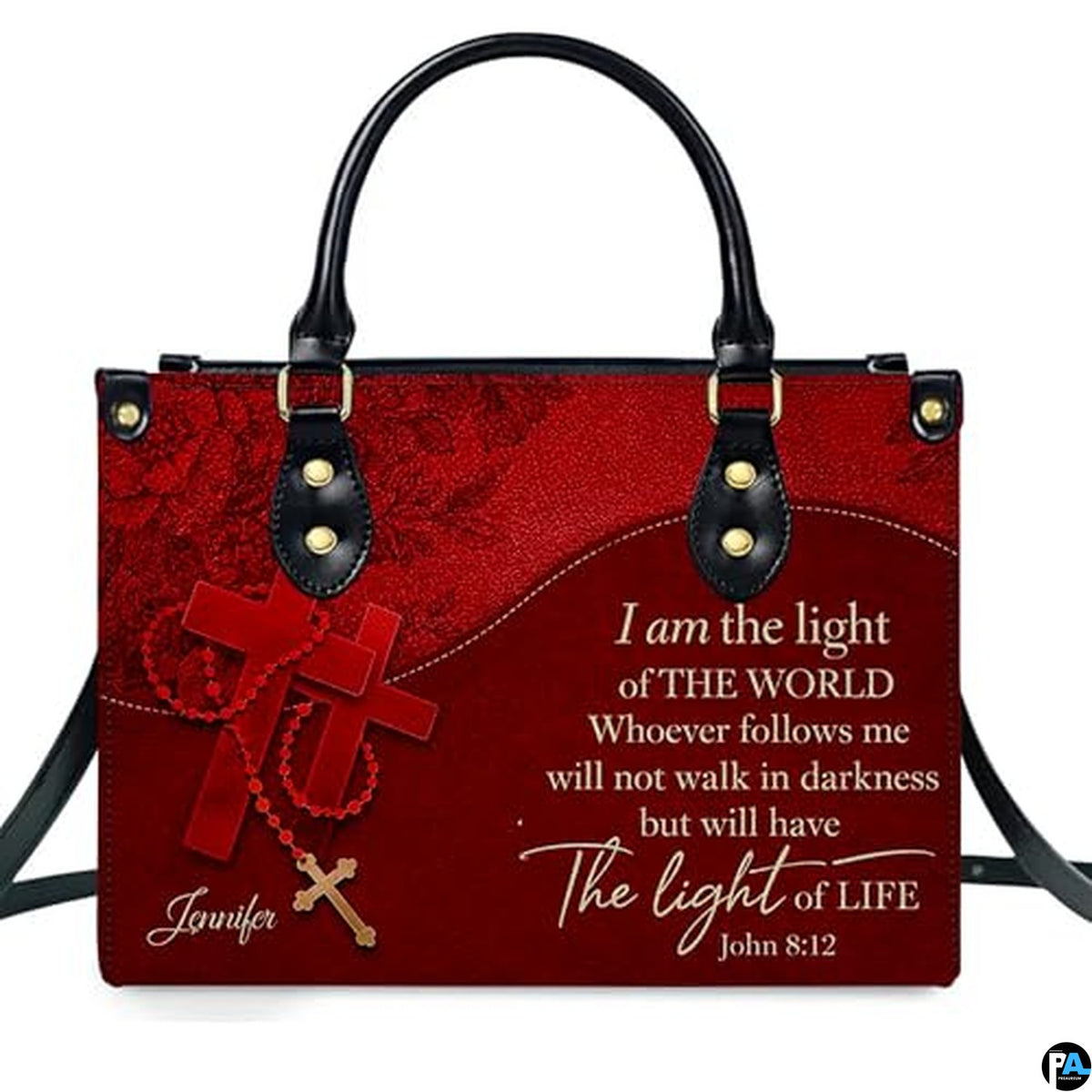 Personalized Christian Leather Handbag – Custom Purse Faith Gift for Mom, Grandma, Women Birthday or Christmas