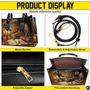 Visual demonstration showing handheld and over-the-shoulder styling options for the accessory.