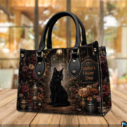 Alternate angle presentation displaying the complete vintage black cat art accessory pairing.