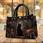 Alternate angle presentation displaying the complete vintage black cat art accessory pairing.