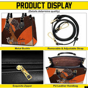 PREAUREUM "{split_values}" Personalized {collection_title} Leather Handbag