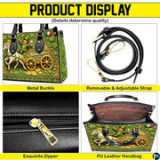 Detail panel for leprechaun horse cart handbag