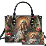 Gothic Cathedral Arch Virgin Mary Handbag and Matching Wallet Set
