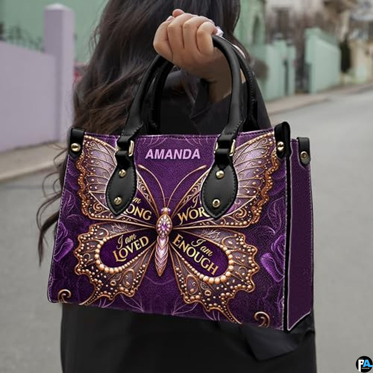 Personalized Christian Leather Handbag, Jesus Christian Tote Bag, Bible Purse, Religious Bags Gift for Mom, Women