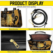 Personalized African American Woman Gold Rose Handbag - Design 01