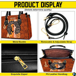 Matching zip wallet displaying coordinated afro woman portrait and astrological ram glyph.