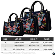 Size comparison chart detailing dimensions for medium, large, and extra-large handbags.
