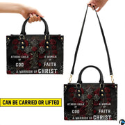 Gothic crimson rose cross handbag paired with matching wallet in dark romantic theme.