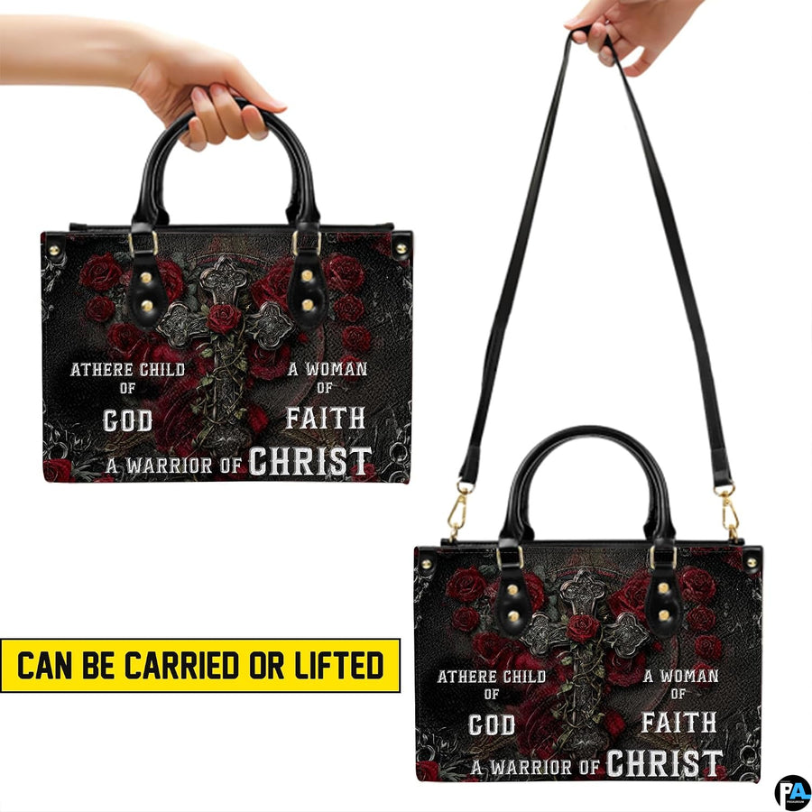 Gothic crimson rose cross handbag paired with matching wallet in dark romantic theme.