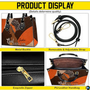 Personalized African American Leather Bag, African Purse, Gifts for Black Girl Women, Black History Handbags