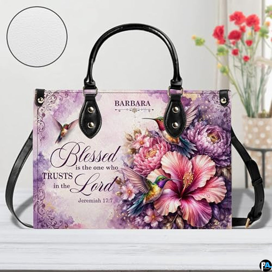 Personalized Christian Leather Handbag, Jesus Christian Tote Bag, Bible Purse, Religious Bags Gift for Mom, Women