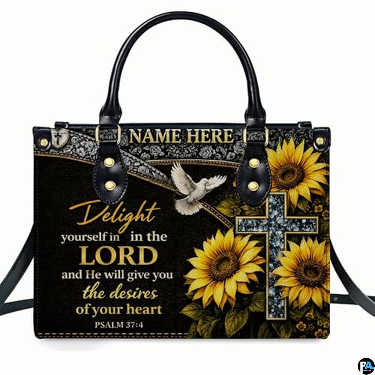 Personalized Christian Leather Handbag – Custom Purse Faith Gift for Mom, Grandma, Women Birthday or Christmas