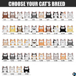 Detailed view of matching cartoon peeking cats zippered wallet