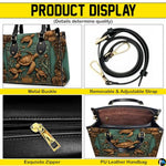 Personalized Animal Leather Handbag – Custom Name Flowers with 2D Print with 3D Effect – Gift for Gramma, Mom, Daughter