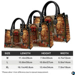 Interior view of the handbag displaying lining and spacious central compartment.