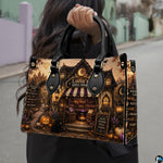 Urban model presentation demonstrating the apothecary art accessory in an outdoor setting.