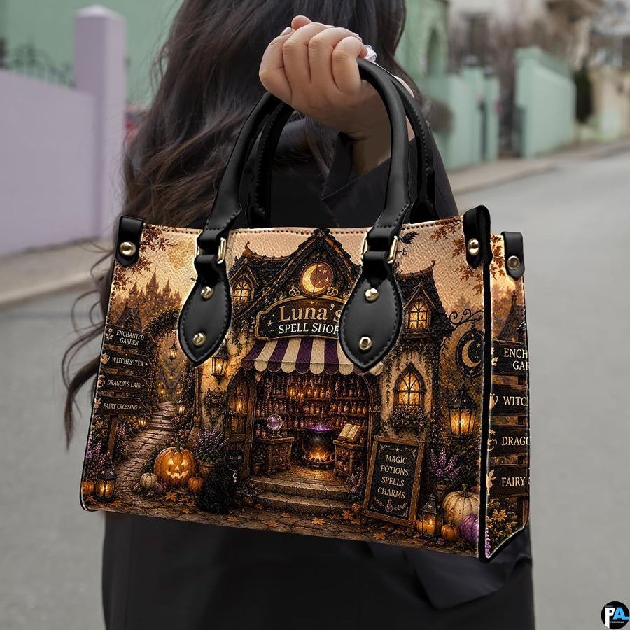 Urban model presentation demonstrating the apothecary art accessory in an outdoor setting.
