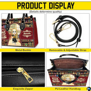 Personalized Book Lover Leather Bag, Just A Girl Who Loves Book Handbag With Name, Books Purse, Gifts For Readers, Writer
