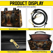 Personalized Witch Handbag with Purse, Custom Name Gothic Leather Bag Set for Women, Halloween Shoulder Bag, Witch Gift