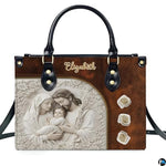 Custom Catholic Virgin Mary Leather Bag, Personalized Name Handbags and Purses for Christian Women Religious Bag Gifts