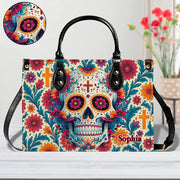 PREAUREUM "{split_values}" Personalized {collection_title} Leather Handbag
