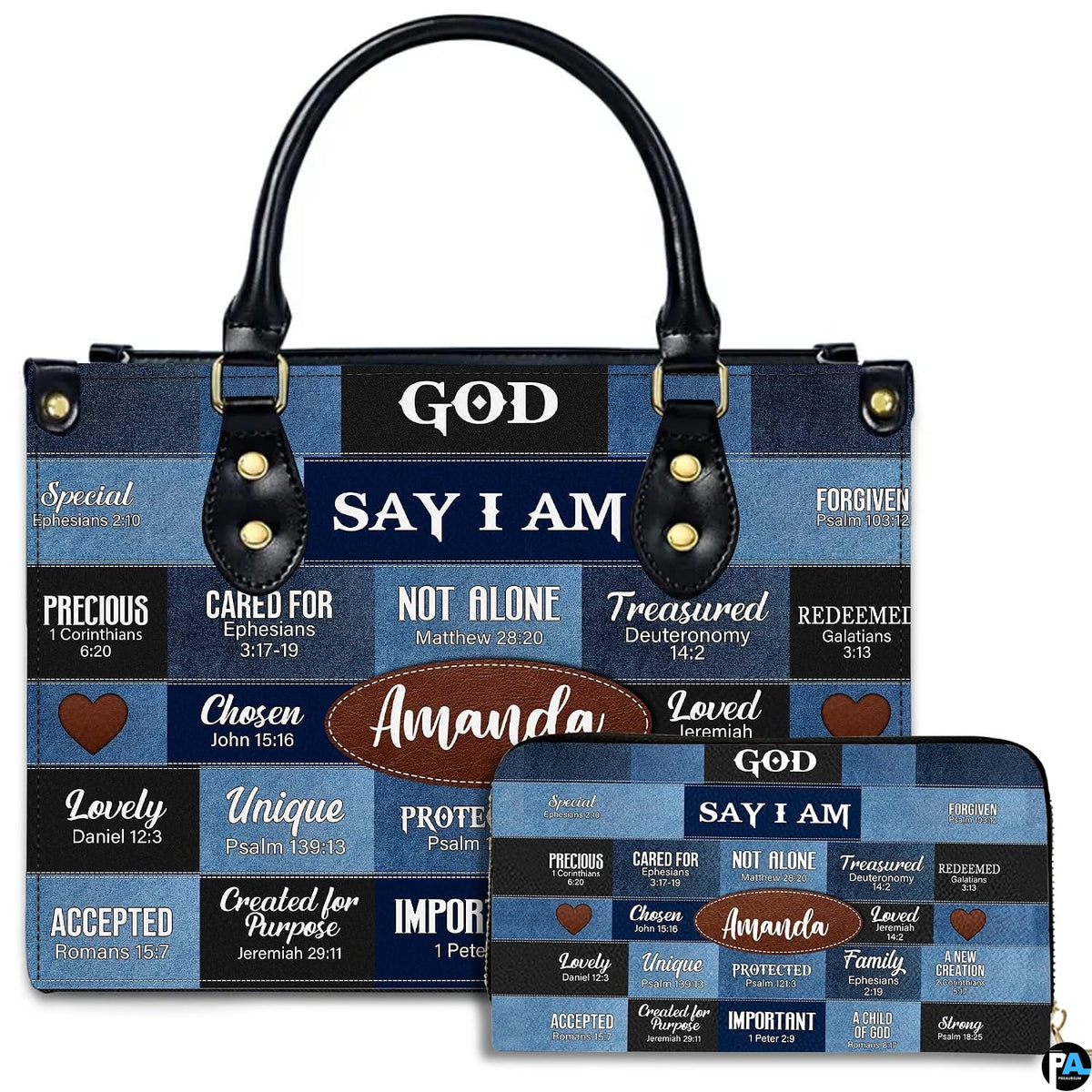 Personalized Christian Leather Handbag For Women, Bible Purse, Religious Bags Christian Gift For Women Her, Jesus Bag