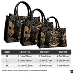 Dimensions chart demonstrating three proportionate scale options for the Gothic Ram Zodiac Handbag.