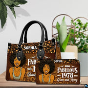 Personalized Black Women Leather Bag, Custom Name African Purses and Handbags Gifts for Mom Birthday Christmas Mothers Day
