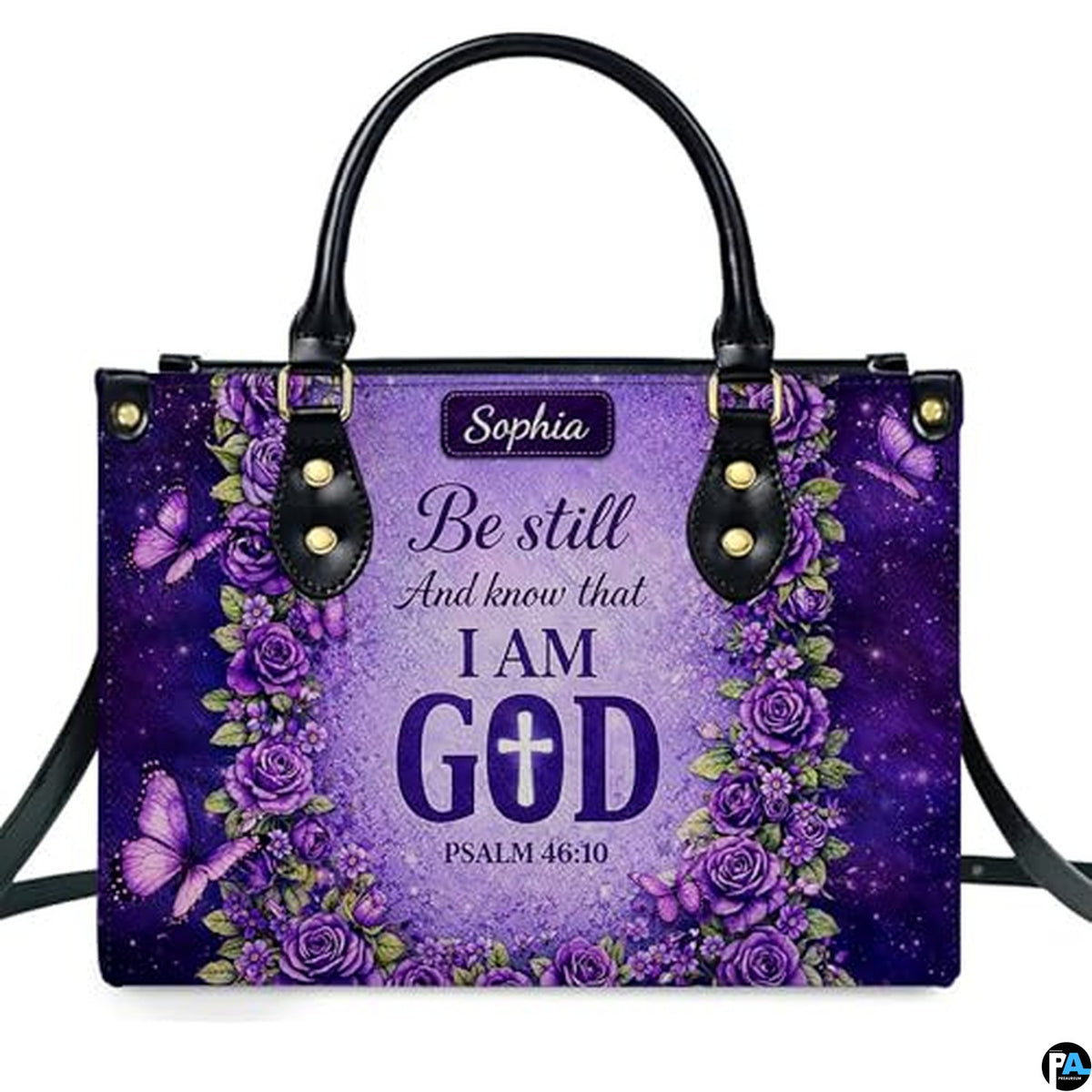 Personalized Christian Leather Handbag – Custom Purse Faith Gift for Mom, Grandma, Women Birthday or Christmas