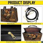 Personalized Animal Leather Handbag – Custom Name Flowers with 2D Print with 3D Effect – Gift for Gramma, Mom, Daughter