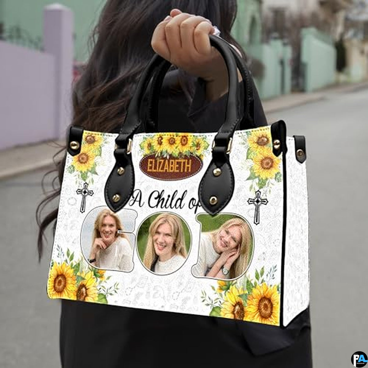 Personalized Sunflower Christian Woman Handbag for Christian Gift