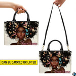 Personalized Black Women Leather Bag, Custom Name African Purses and Handbags Gifts for Mom Birthday Christmas Mothers Day