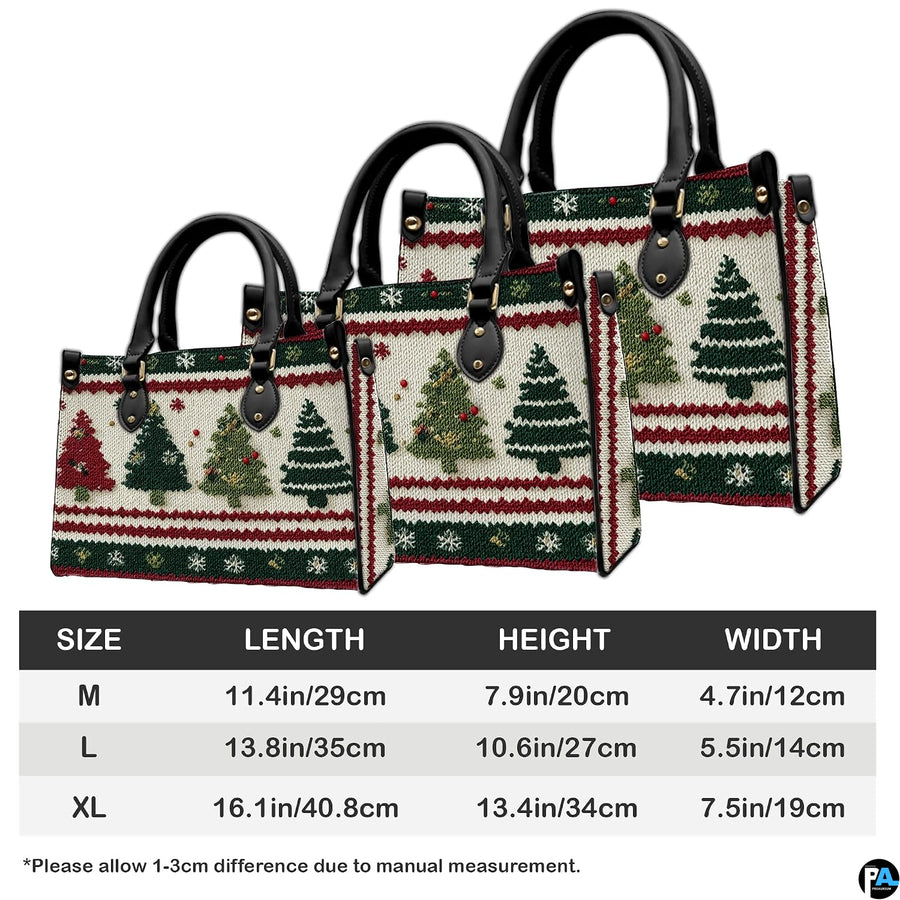 Dimensional visual chart diagram presenting proportional sizing options for the printed holiday accessory