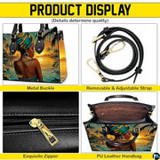 Personalized Black Women Leather Bag, Custom Name African Purses and Handbags Gifts for Mom Birthday Christmas Mothers Day