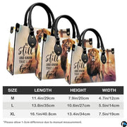 Personalized Lion Cross with Scripture Handbag for Faith Gift