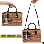 Personalized Book Lover Leather Bag, Just A Girl Who Loves Book Handbag With Name, Books Purse, Gifts For Readers, Writer