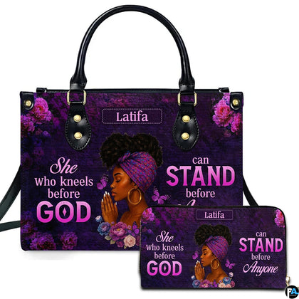 Personalized Leather Handbag for Black Women, Custom African Purse Bag Set, Birthday Meaningful Gifts for Mom, Friend