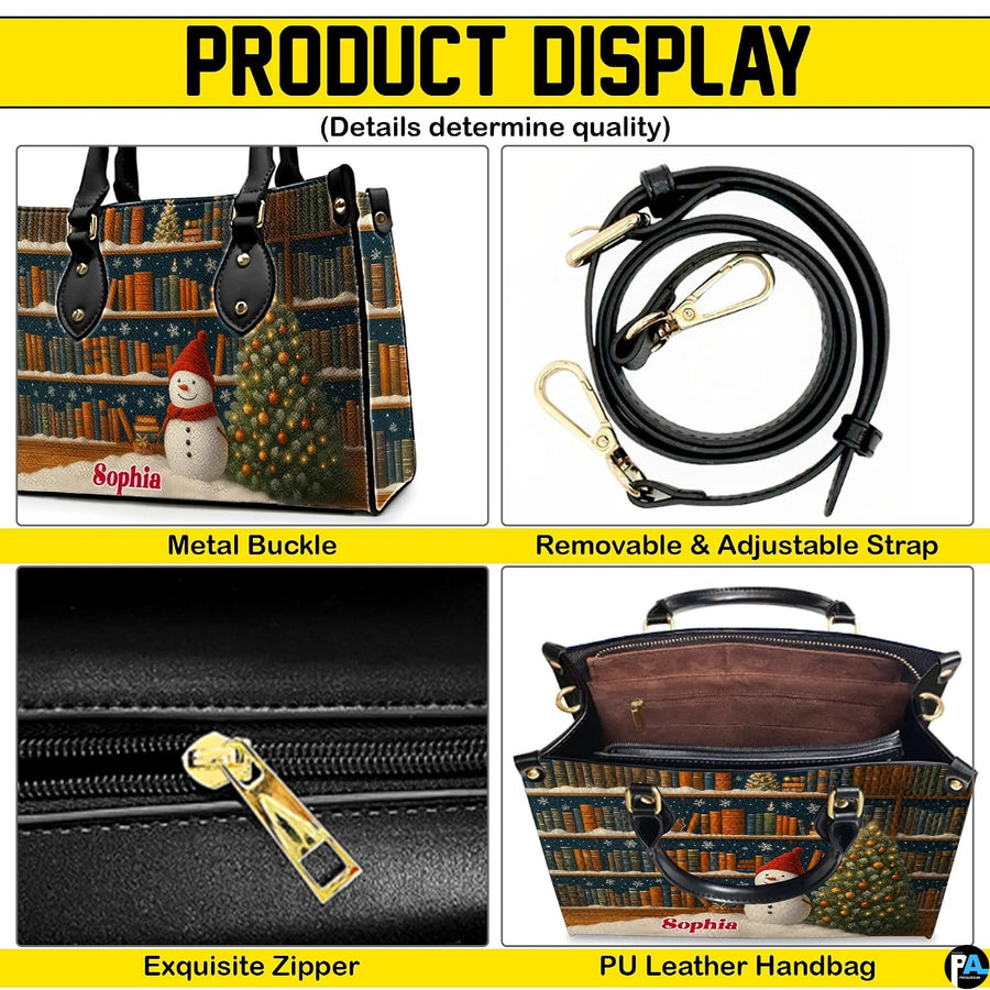 Product feature view showing hardware buckle, adjustable strap, top zipper, and lined interior