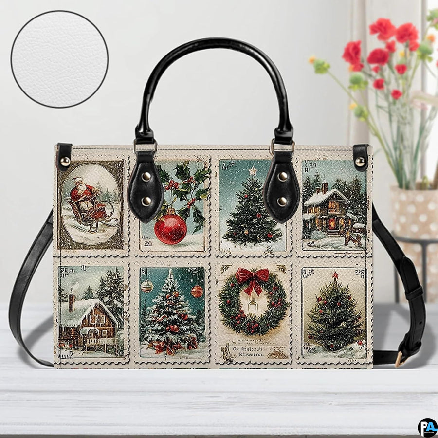 Interior view of the handbag displaying lining and spacious central compartment.