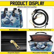 Matching zip wallet featuring the swimming sea turtle design against blue ocean water.