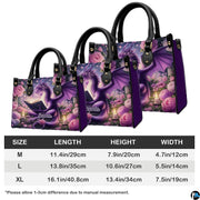 Measurement specification diagram displaying medium, large, and extra-large handbag dimensions.