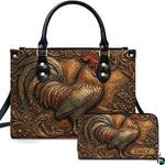 Personalized Animal Leather Handbag – Custom Name Flowers with 2D Print with 3D Effect – Gift for Gramma, Mom, Daughter