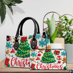 Personalized Christmas Tree Gingerbread Scene Handbag for Holiday Gift